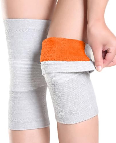 1 Paare Dicke Kniewärmer mit Warmem Futter Elastische Kniebandage Warme Knieschoner Thermo Knieorthese Knie Kniemanschette Arthritis Schmerzlinderung Knieschützer für Gelenkschmerzen für Damen Herren