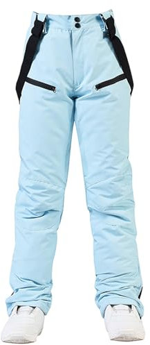 HOUZONIY Pantaloni Sci da Donna, Pantaloni Termici da Donna Pantaloni da Sci Invernali da Esterno, Pantaloni da Sci Antivento Traspiranti Caldi e Traspiranti, Apertura con Cerniera(Azzurro M)