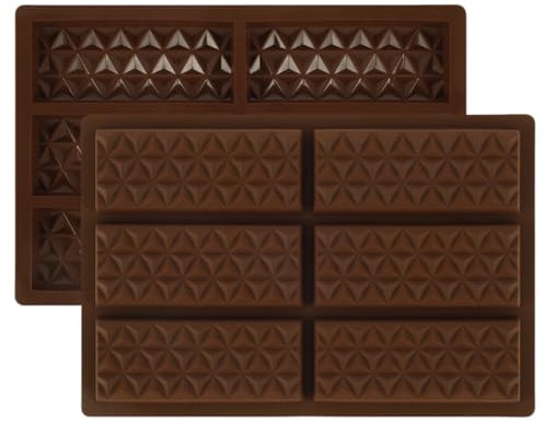 Silicone Chocolate Mould Candy Moulds, Silicone Chocolate Bar Mould,6 Cells Rectangle Triangle Diamond Shape,Ice Cube Tray Soap Wax Melt Molds,Christmas Chocolate Gift DIY