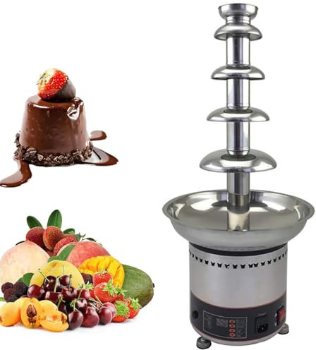 RayGenius Fontana di Fonduta di Cioccolato per Uso Commerciale, Macchina A Cascata di Cioccolato A 4/5/6/7 Livelli con Controllo della Temperatura。,4Layers