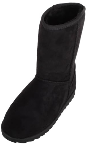 ABSOLUTE FOOTWEAR Childrens Kids Easy Slip On Faux Fur Mid Calf Winter Boots