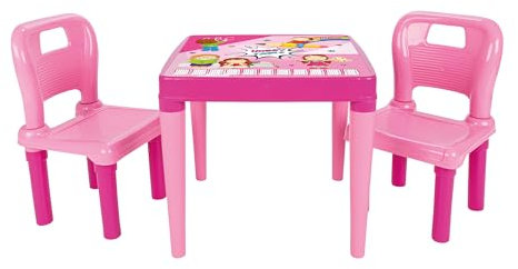 Lemodo Kindersitzgruppe bestehend aus 1x Kindertisch und 2X Kinderbank | Sitzgruppe pink für Kinder ab 3 Jahre | farbenfroher Kinder Picknicktisch | Kindermöbel aus robustem Plastik