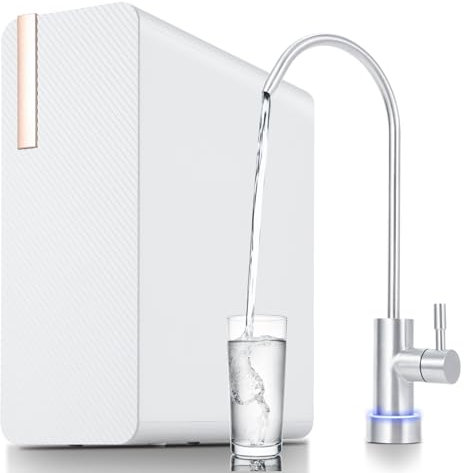 GarveeHome Système d'osmose inverse, filtre à eau à osmose inverse sans réservoir 600 GPD, 2:1 pur à drainer, certifié NSF/FC/SGS, système de filtration d'eau sous évier