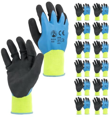 STI Guanti Impermeabili con palmo spalmato in lattice antiscivolo 10 XL (Pacco da 12pz)