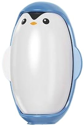 Staubentfernungsbürste, tragbarer Pinguin-Roller, Aufkleber für Tierhaare, ABS, Chom, Tierhaarentferner, klebrige Rolle für Kleidung, blau