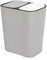 JF HOME BLISS Double Compartment Recycling Bin 12L Dual Waste & Recycling Bin with Push-Button Lids Space-Saving Rectangular Trash Can for Kitchen Office Home (Grey)
