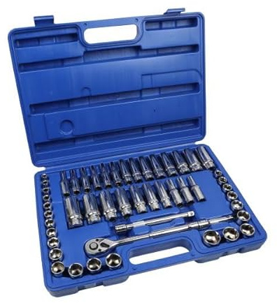 US PRO 50PC 3/8 DR 6PT Socket Set Metric/AF