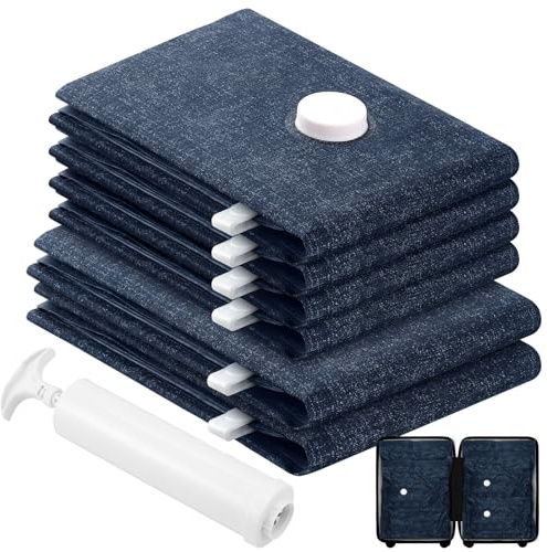 Sacchetti Sottovuoto Vestiti | Buste Sottovuoto Vestiti | Kit con Pompa Manuale per Risparmiare Spazio | Ideale per Viaggi e Cambio Stagionale