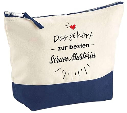 Große Kosmetiktasche Das gehört zur besten Scrum Masterin - Schmink- & Kulturtasche, originelles Geschenk zum Ruhestand, Abschied oder Geburtstag für Kollegin