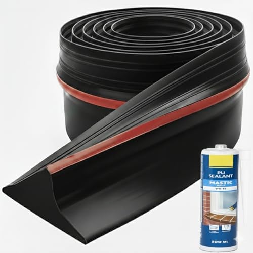 Joint Porte Garage - Isolant Seuil Porte de Garage Basculante & Sectionnelle, Bas de Porte de Garage (Premium 3m*9cm*1.8cm avec Mastic)