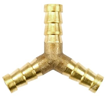 Hopzab Connettore a Y a 3 vie in ottone da 8 mm per tubo flessibile – raccordo splitter per carburante, aria, gas, acqua, resistente alle alte temperature, per collegamento tubo flessibile