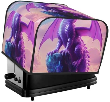 Purple Dragon Moon 4-Scheiben-Toaster-Abdeckung, wasserdicht, staubdicht, Oxford-Gewebe, Schutz mit Seitentasche für kleine Küchengeräte