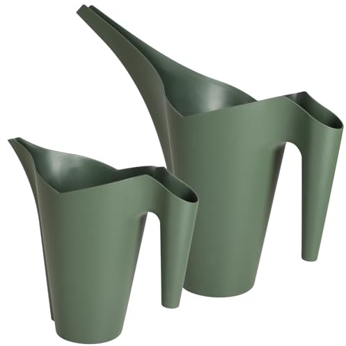 com-four® 2 regaderas 1,0 L y 1,4 L, Set de regaderas con Boquilla Larga | para regar y fertilizar plantas en interior o exterior