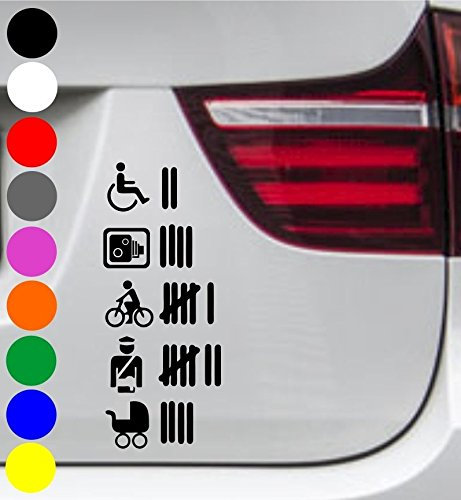 wDesigns Autoaufkleber STRICHLISTE BLITZER Tally List Tuning Aufkleber Sprüche Sticker