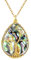FOCALOOK Bijou Femme Plaqué Or Collier Arbre de Vie Chaîne Pendentif Goutte d'eau avec Coquillage Coloré Joyau Fille