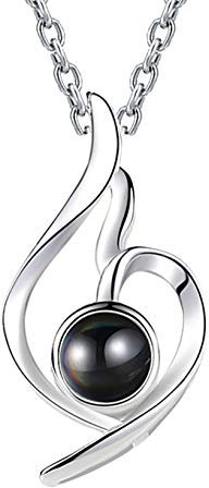 KnSam Necklace 100 Languages I Love You Silver Irregular Silver