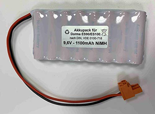 Ersatzakku/Akku 9,6V 1100mAh passend für Türsteuerung/Automatiktüre Dorma ES90 / ES100