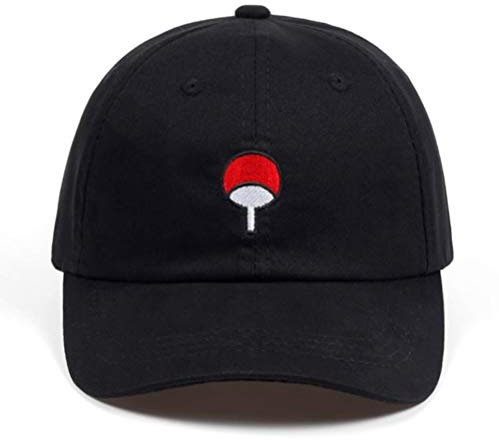 100% Baumwolle Japanischer Anime Dad Uchiha Family Logo Stickerei Baseball Caps Schwarzer Hip Hop Für Frauen Männer, Schwarz