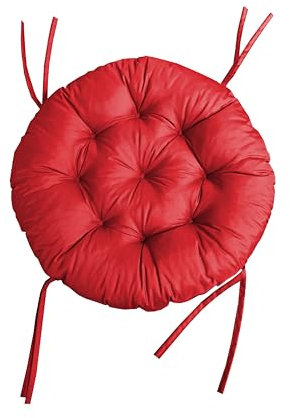 chilly pilley® Polster für Papasansessel Wasserdicht - Rundkissen - Auflage Polster für Papasansessel -Sesselkissen Sitzkissen Gesteppt mit Schlaufen (50cm, Rot)