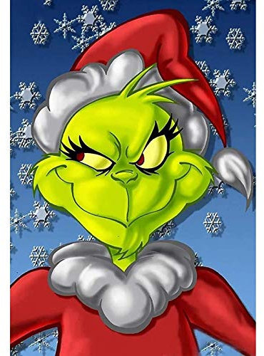 Grinch Weihnachten 5D Diamant Malerei Vollkreis Erwachsene Digital Tool Kit YIOITTIO Stickerei Kreuzstich Handgemachte Kunst Handwerk Muster Home Wanddekoration Kinderzimmer Geschenk - 30,5 x 40,6 cm