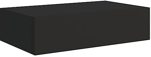 vidaXL Wand Schubladenregal Wandschublade Schweberegal Hängeregal Wandschrank Wandboard Wandregal mit Schublade Schwarz 40x23,5x10cm MDF