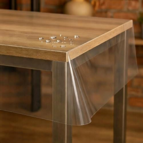 Transparente Folie Schutzfolie Tischdecke 0,3 mm Rechteckig 50 x 90 cm abwaschbare Schutztischdecke