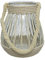 Windlicht Glas 17cm mit Kordel Henkel Teelichthalter Teelichtgläser hängend klar transparent Ivory