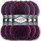 Alize 5 x 100g Superlana Maxi Türkische Premium Wolle Baumwolle und Acryl Uni Handstrickgarne | Yarn | Garn | Strickgarn Einfarbig Baby zum Häkeln Stricken Kleidung Schals (Plum | 111)
