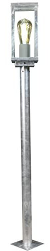 Eco-Light Leuchten Wegeleuchte Karo,Sockelleuchte aus Zink mit Dämmerungsschalter,klassische Standlampe,1 flammige (E27) Wegelampe,Gartenlampe