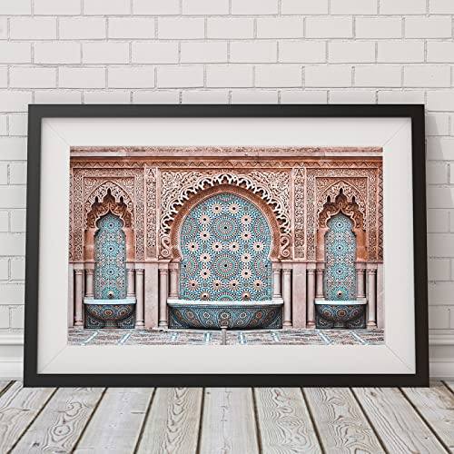 iYoucase Marokko Bogen Wand Bilder Leinwand Bild Fotografie Bilderdruck Orientalische Boho Chic Poster Und Kunstdrucke Wandbilder Für Wohnzimmer Dekor 50x70cm Ungerahmt