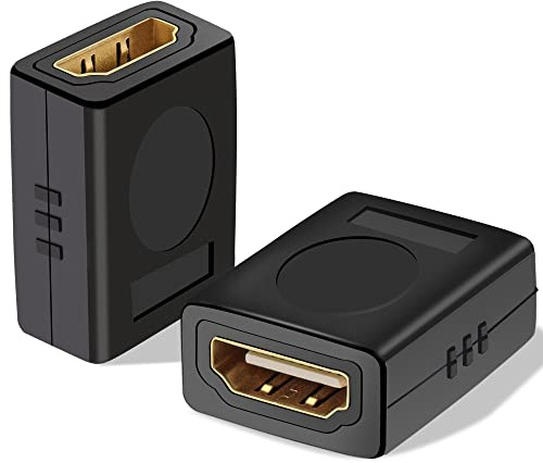 HDMI Coupler，HDMI 2.0 Coupling Adapter Gold Plated Contacts 2 Pcs Extension Connection HDMI Cable Supports HDMI Type A 2.0 4K@60Hz 3D, for FULL HD Color HDTV, Monitors, Video Cameras, Projection