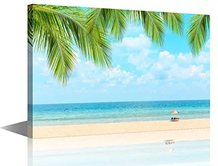 1 pannello con paesaggio marino, decorazione artistica da parete su tela, grande stampa su tela, immagine con paesaggio sul mare, opera d'arte moderna per ufficio, decorazione per la casa, tesa e