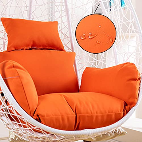 JORAsa Kissen für Egg Chair Swing, Outdoor-Hängesesselkissen Flauschig, Wasserdichter Ersatzbezug für Hängesesselkissen, Hängesesselkissen mit Kopfstütze und Armlehnen Orange HGTRH