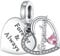 BEEUVIP Damen Ich liebe dich Oma Herz baumeln Charm Anhänger für Armband 925 Sterling Silber Geburtsstein Charms Beads passend für Armband