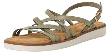 Tamaris Femme 1-28600-42 Sandale Plate, Sauge, 38 EU