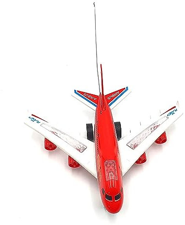PNJB RC Airplane - Electric Flight Aeroplane Toy with Remote Control, High-Speed Action, Lights, Music and Ground Excitement for Kids, imaginative play and skill development, (Red)
