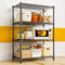 REIBII Metal Shelving Unit Shelving Units for Storage Loads 300KG Adjustable Corner Shelf 4-Tier Wire Shelving Unit Heavy Duty Storage Rack Metal Pantry Shelves, 75 X 35 X 120 CM, Black…