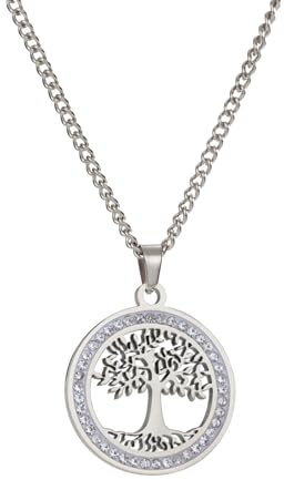 kkjoy Collier de L'arbre de Vie en Acier Inoxydable Collier Pendentif de L'arbre de Vie de la Famille Bijoux d'Inspiration Nature Cadeaux Spirituels pour Femmes Hommes