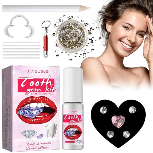 MHDUYEG Zahn Edelstein Set Zahnschmuck Set für Zähne Zahnstein Schmuck DIY Zahn Edelstein Kit Sternenanzug Zahnschmuck set Katzenpfote, Teeth Gems Kit für Reflektierende Zahnverzierungs-Dekoration