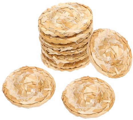 STOBOK 20 STK Mädchen Mini-hüte Hut Mini-Stroh-Sombrero-hüte Miniaturen Zum Basteln Mini-strohhalm Mini-strohhüte Zum Basteln Mexikanisches Partyzubehör Miniaturstroh Hölzern Puppe Jesus