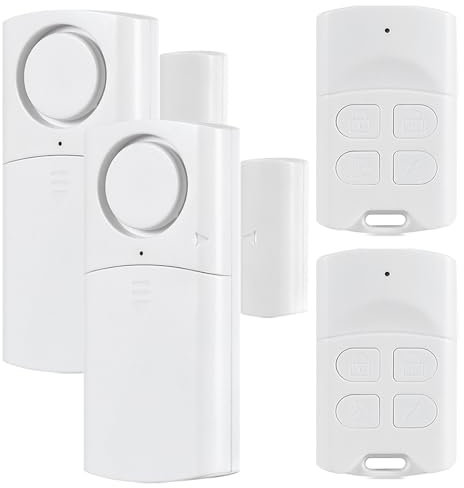 Toeeson Wireless Door and Window Alarm with Remote, 2 Pack, 120DB Door Window Open Sensor with Multiple Modes, Pool Door Alarm for Child and Elder Safety