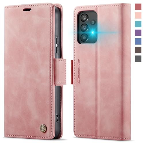XYGLOW Handyhülle für Samsung Galaxy A53 5G Hülle Klappbar Premium PU Lederhülle Klapphülle【RFID Schutz】 Kartenfach Standfunktion Schutzhülle für Samsung A53 5G Flip Case Wallet Tasche Cover, Rosa