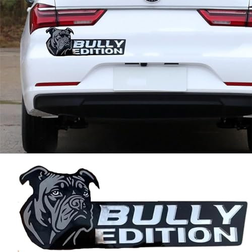 Ashopfun Hunde-Autoabzeichen, lasergeschnitten, 3D-Hundeabzeichen, Auto-Emblem, Auto-Emblem, rechteckiger Spiegel, Acryl-Abzeichen, Aufkleber, Bootsaußendekoration (American Bully)
