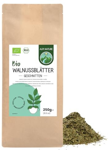 Alpi Nature Feuilles de Noyer BIO 250g, Feuille Séchées et Coupées, Thé en Vrac