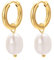 Aleasha Perle Creolen Ohrringe Edelstahl vergoldet Ohrringe Gold Schmuck