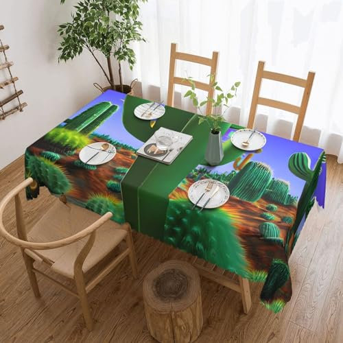 YQxwJL Rechteckige Tischdecke mit Kaktus-Wüsten-Druck, für Küche, Esszimmer, Tischdecken für Tische, Party, Hochzeit