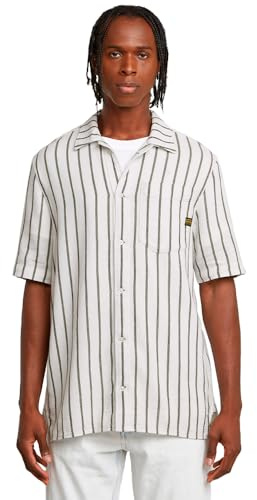 G-STAR Men's One Pkt Regular S Shirt, Shadow Olive Bold Stripe D26183-d916-h059, M