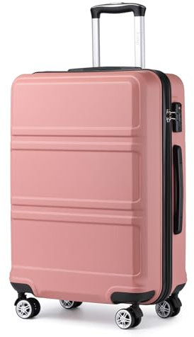 KONO Koffer Großer 28 Zoll Leicht ABS Hartschalenkoffer XL mit TSA-Schloss Reisekoffer mit 4 Rollen Rollkoffer 75×48×30cm, Nude
