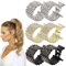 6 Stück Haarspangen Damen Klein, Strass Haarklammer Metall Gold Schwarz Silber Haarclips, Hoher Pferdeschwanz Halter Haarspange Rutschfest für Frauen Mädchen Dünnes Haar Dickes Haar