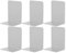 Kongming 3paare Buchstütze Metall Grau mit Rutschfesten Gummiauflagen, L Buchstützen aus Metall Bücherstützen für Regal Schule Zuhause Büro Bibliothek 21x13.5x9cm